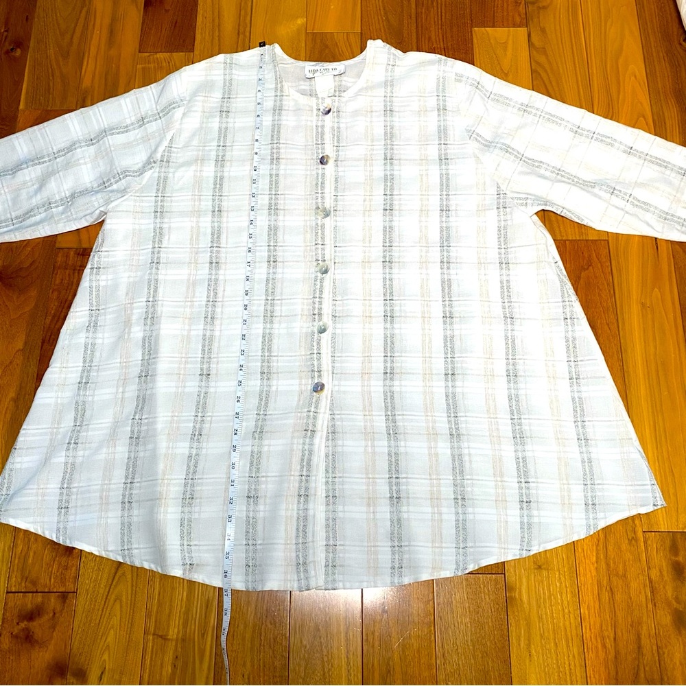 Lida Caputo Y2K Vintage Linen Blend Top Swim Cover Up Women's Plus size 2X - Picture 5 of 9